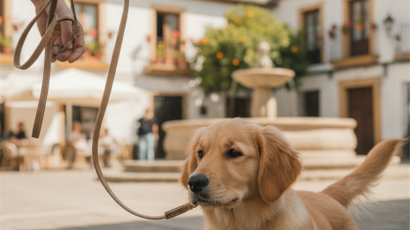 adiestramiento de cachorros paseo con correa 3