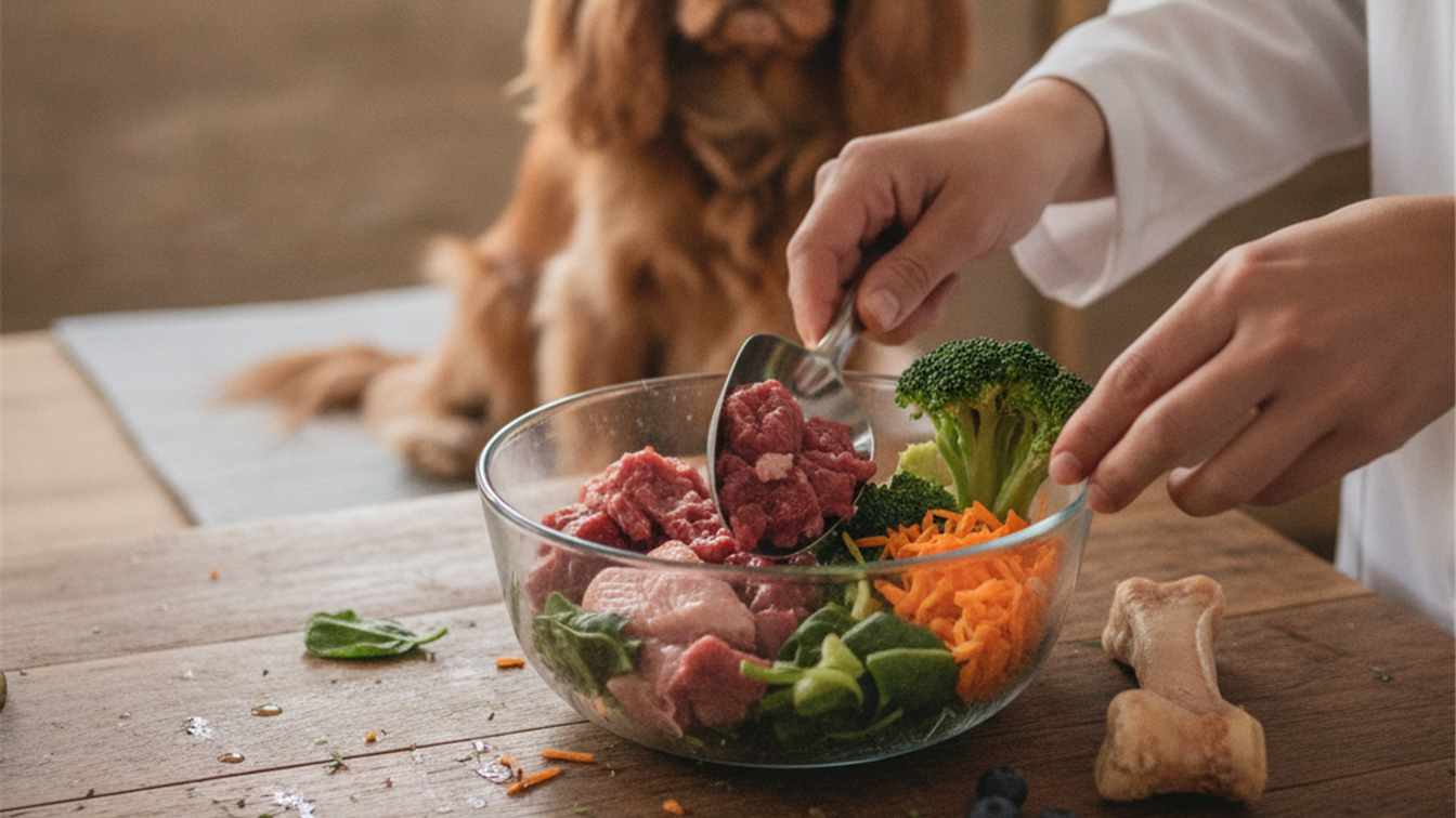 preparacion de dieta barf casera para perros