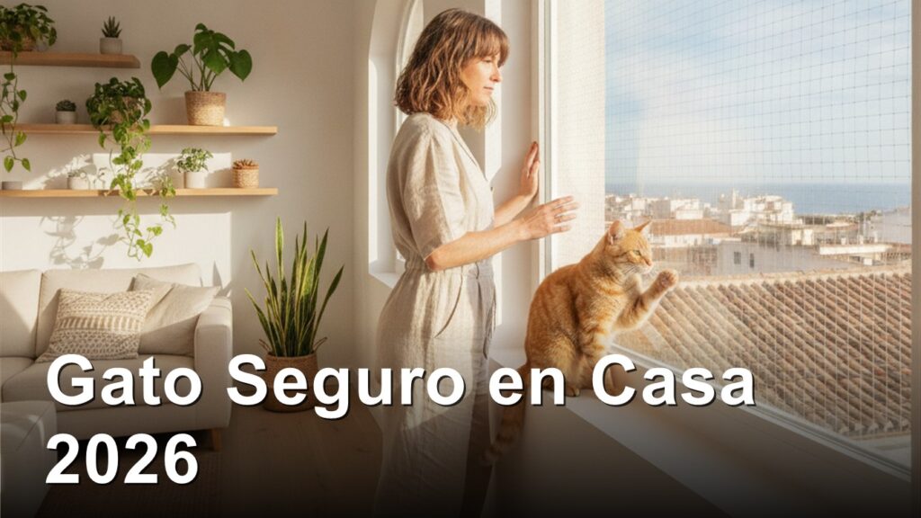 gato seguro en casa ventana