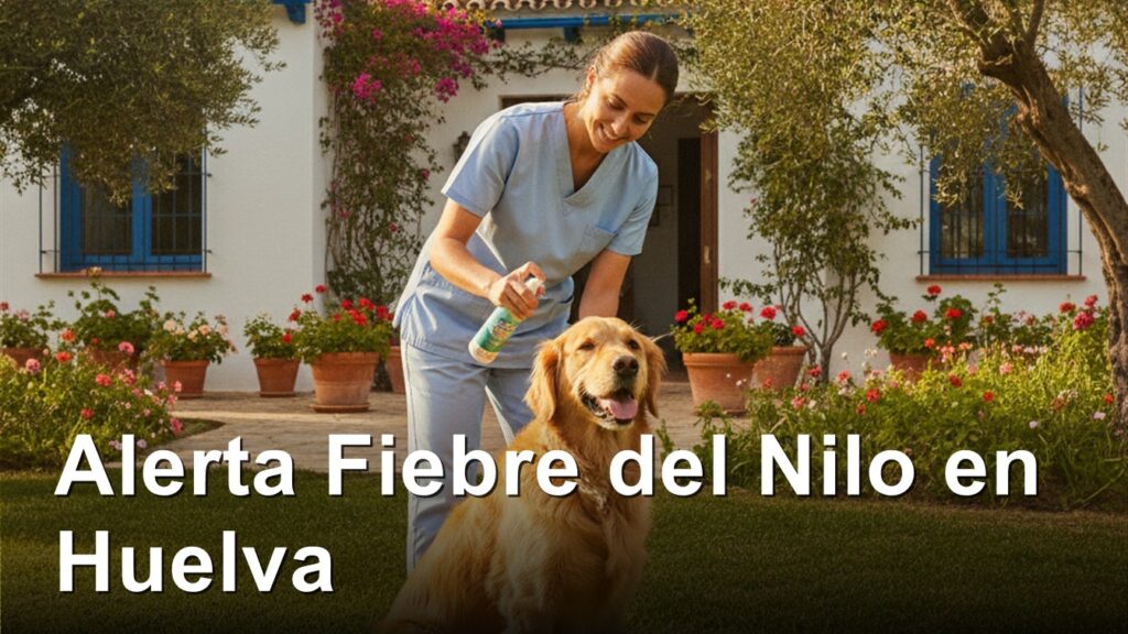 Perro protegido del mosquito de la fiebre del Nilo en Espana
