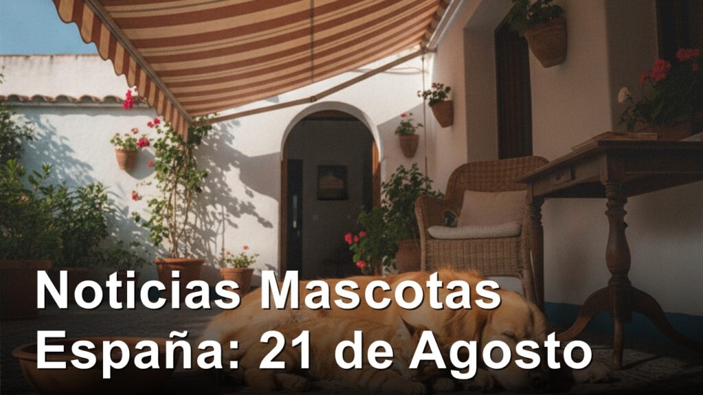 Perro y gato descansando a la sombra en una terraza en Espana