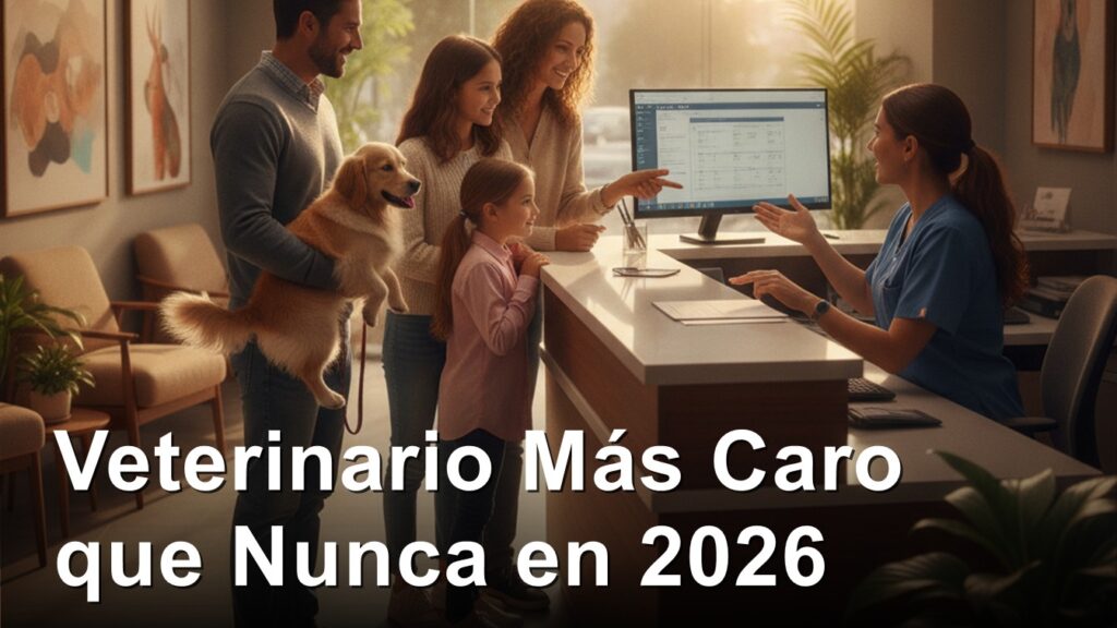 Veterinario revisando a un perro en clinica en Espana