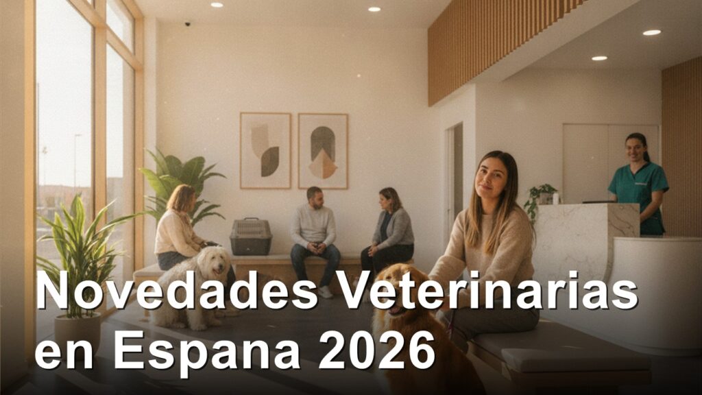 Veterinario revisando mascota en clinica moderna en Espana