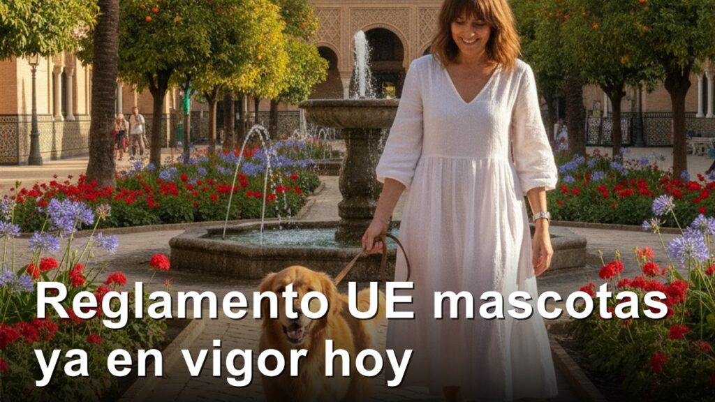 Perro con dueno en parque espanol
