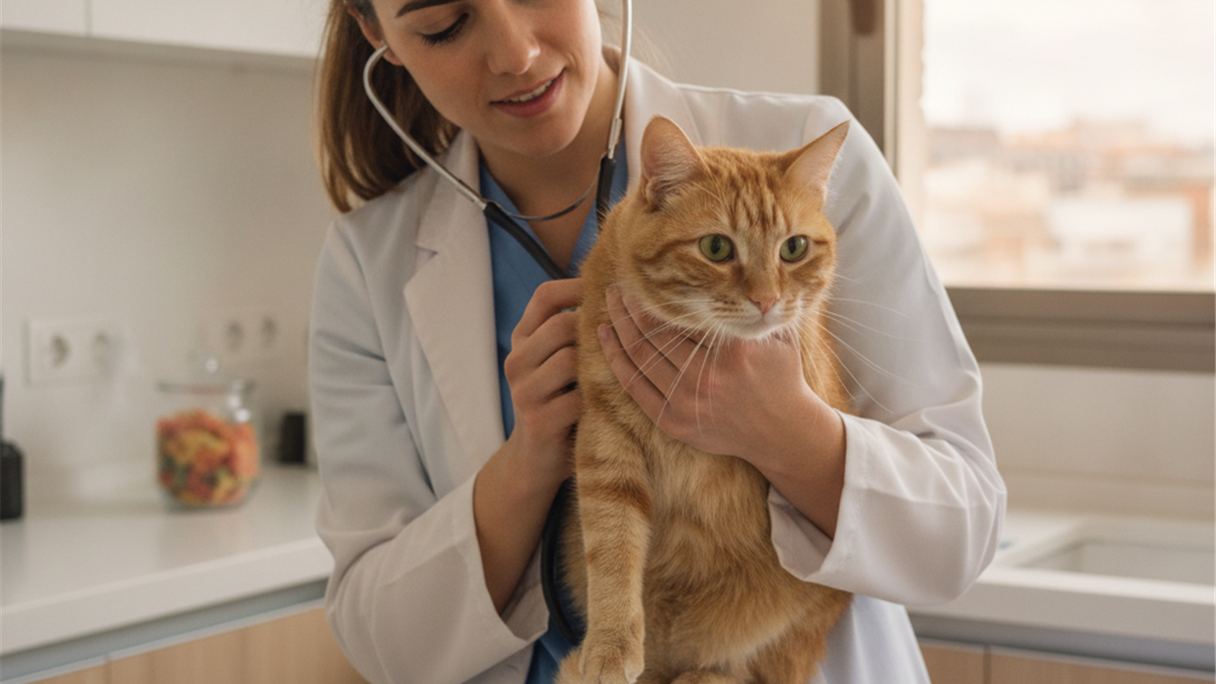 Gato en clinica veterinaria