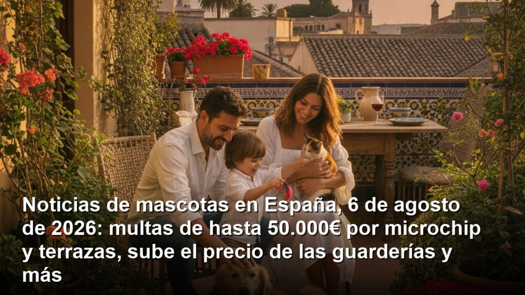Noticias mascotas Espana agosto 2026 familia terraza perro gato