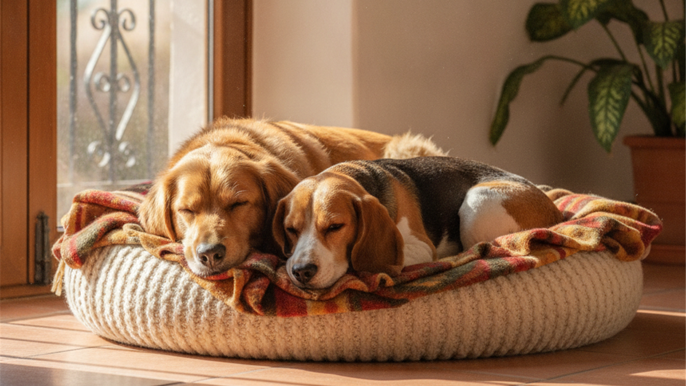 dos perros conviviendo en casa en España