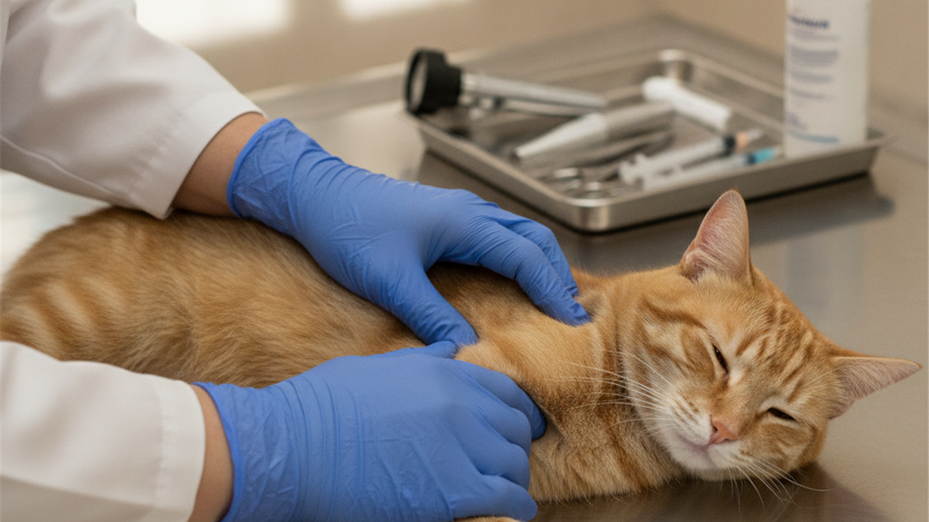 Veterinario examinando a un gato en consulta en España 2026