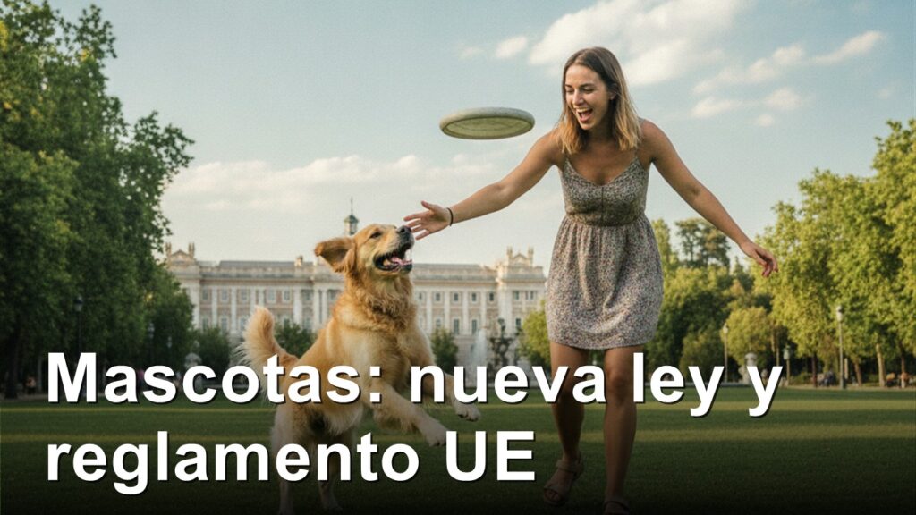 Perro golden retriever jugando en parque en Madrid