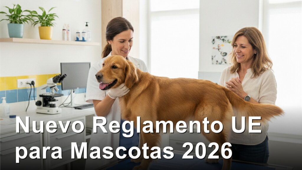 Veterinario revisando perro golden retriever en clinica veterinaria espanola