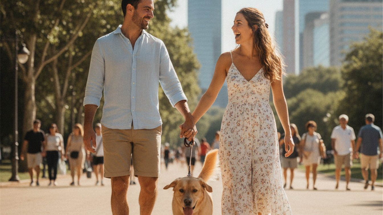 familia perro paseo parque espana