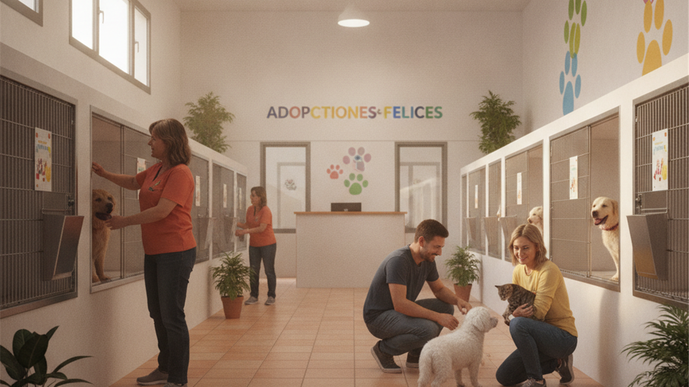 Protectora de animales en septiembre con perros y gatos en adopcion