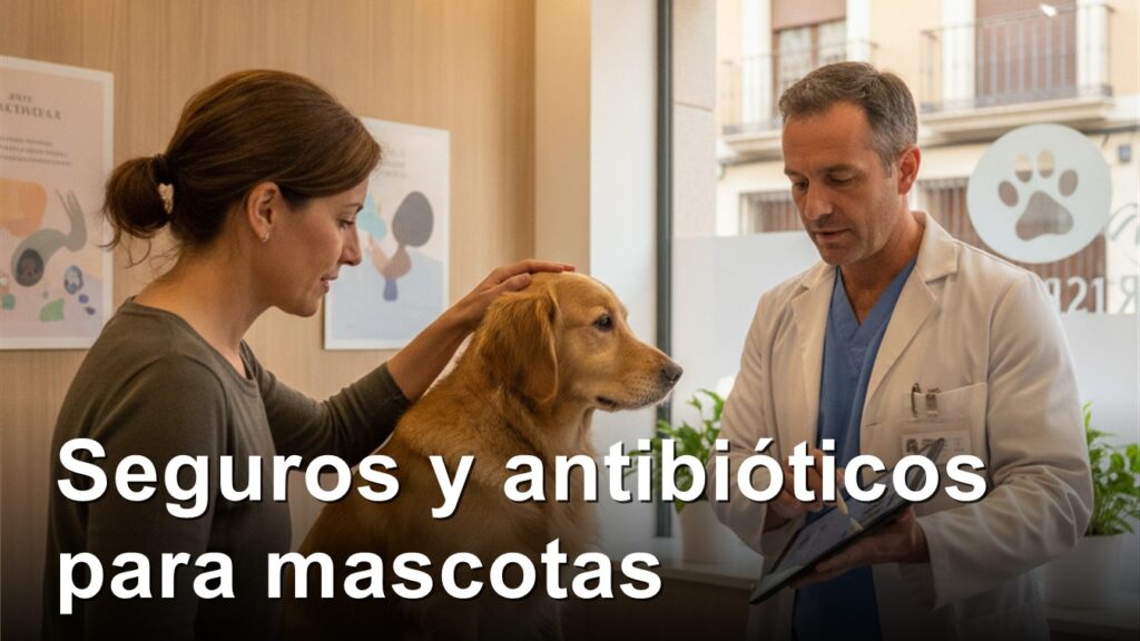 dueno con golden retriever en veterinaria España 2026